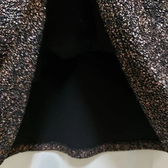 Everly M Black with Metallic Sparkle Layered Look Sleeveless Dress - Picture 6 of 11